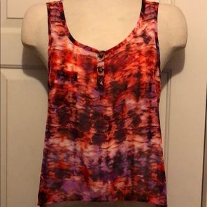 Threads Red/Multi Sheer Sleeveless Blouse